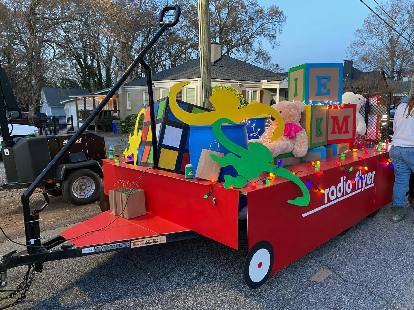 Christmas parade platform
